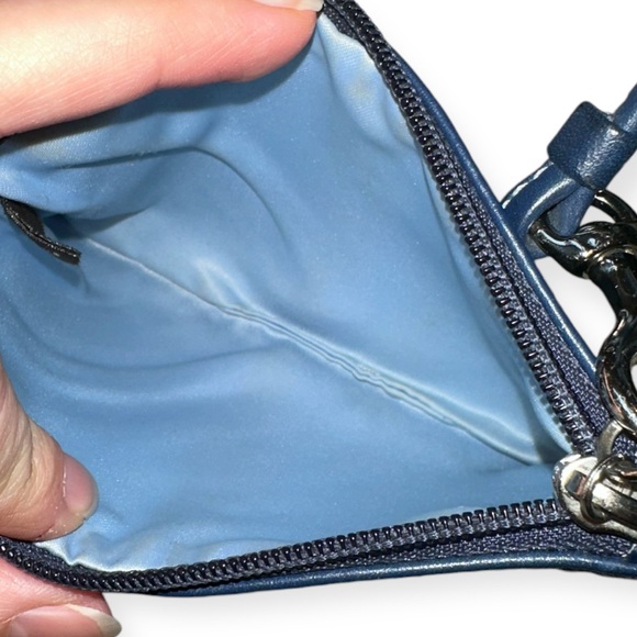 Navy Blue Leather Wristlet - Picture 2 of 5